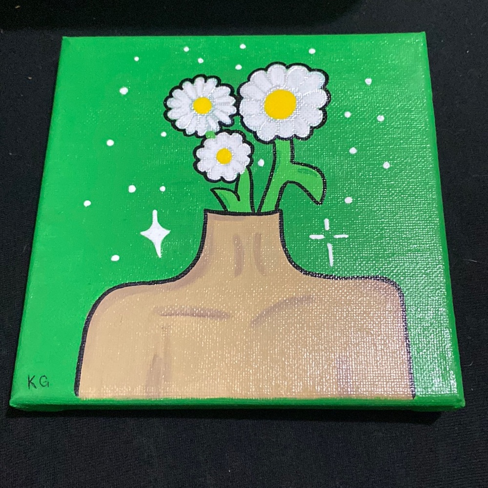 Flower & chest vase painting